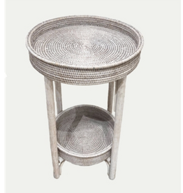 ROUND SIDE TABLE WITH REMOVABLE TRAY - WW