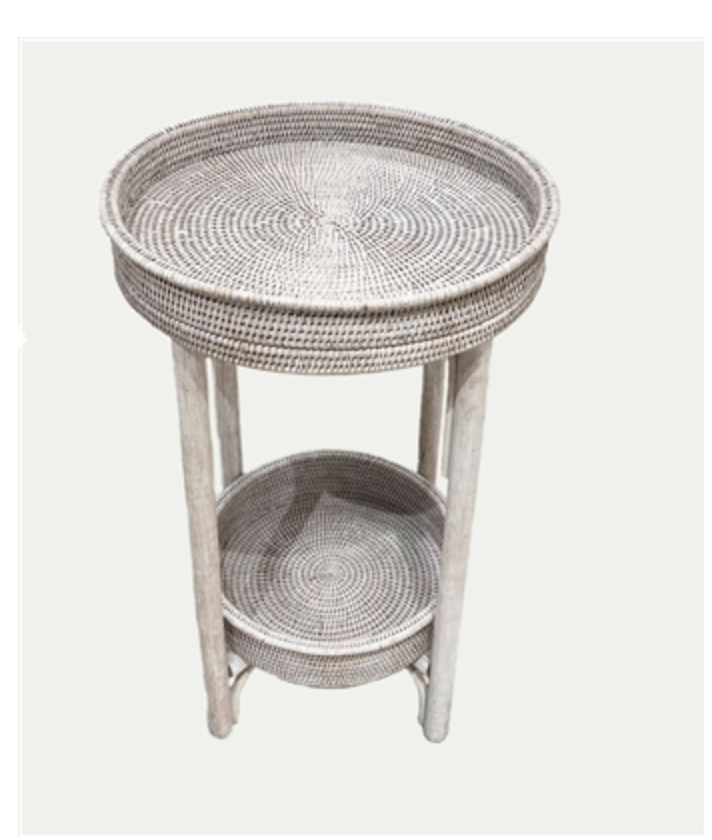 ROUND SIDE TABLE WITH REMOVABLE TRAY - WW