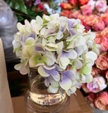 Hydrangea in 4" Cylinder-Faux Water (Lavender/Purple)