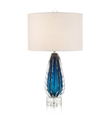 Amalfi Blue/Clear Glass Lamp 28.5"H X 16"W X 16"D