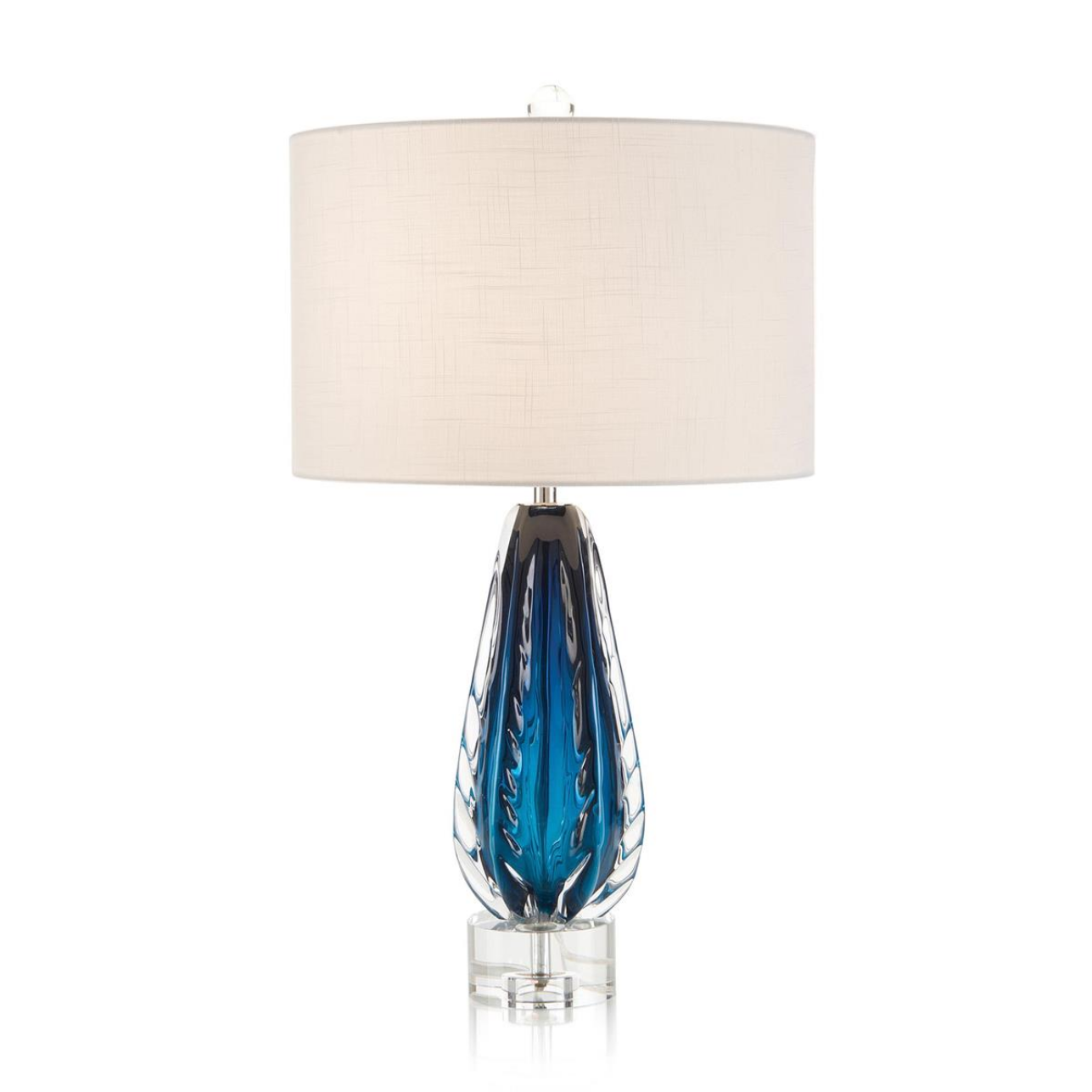 Amalfi Blue/Clear Glass Lamp 28.5"H X 16"W X 16"D