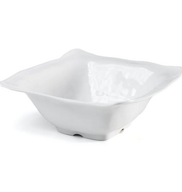Q Home Design Ruffle White Square Serving Bowl 12.5" x 12.5" 4.7"