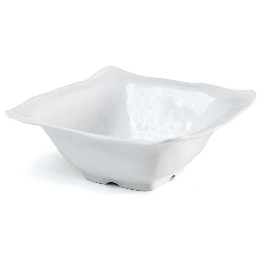 Q Home Design Ruffle White Square Serving Bowl 12.5" x 12.5" 4.7"