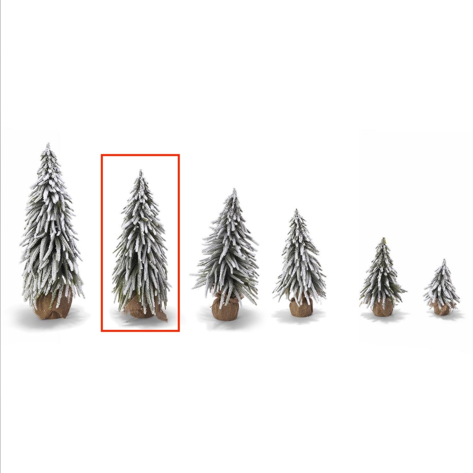 20 1/2" Snow Covered Christmas Tree with Jute Covered Wooden Base
