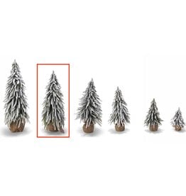 20 1/2" Snow Covered Christmas Tree with Jute Covered Wooden Base