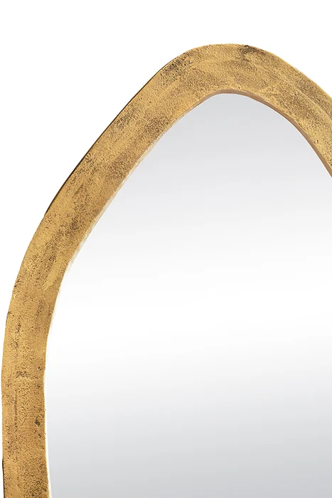 Macy Organic Oval-Shaped Brass Mirror