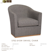 5702-01SW Swivel Chair in Maldives Aloe and Maui White Seat W33xD36xH32