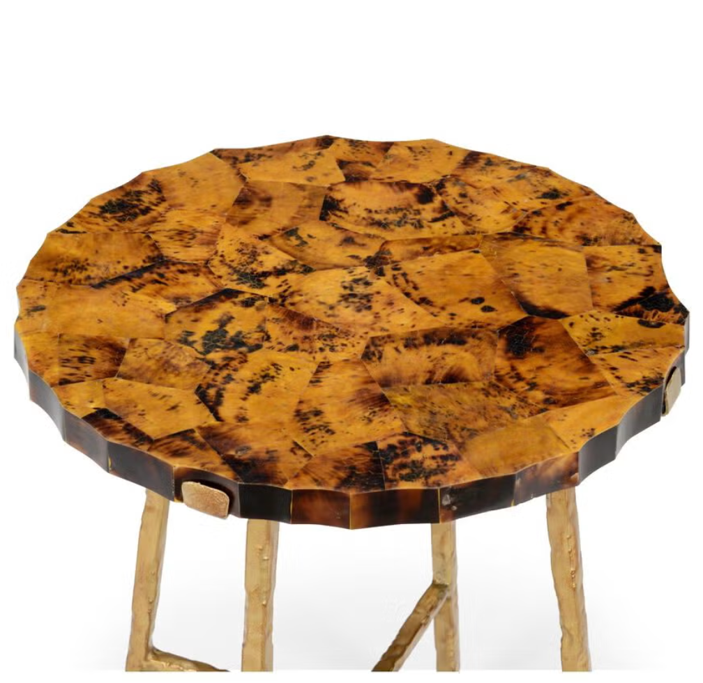 Brown Penshell Side Table 24h x20dia
