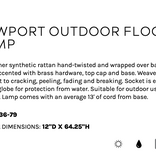 Newport Outdoor Floor Lamp 12" x 64.25"