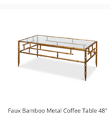 Faux Bamboo Metal Coffee Table