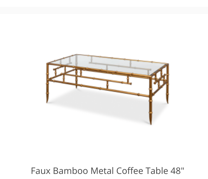 Faux Bamboo Metal Coffee Table