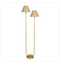 Polly Floor Lamp Nat. Brass 57"Hx18.75"Wx9.5"D