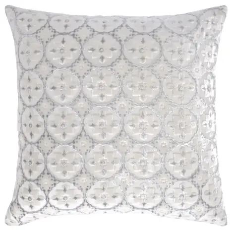 Small Moroccan White Velvet Pillow