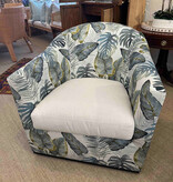 5702-01SW Swivel Chair in Maldives Aloe and Maui White Seat W33xD36xH32