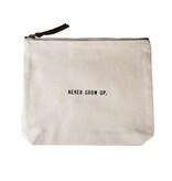 Never Grow Up Canvas Zip Bag
