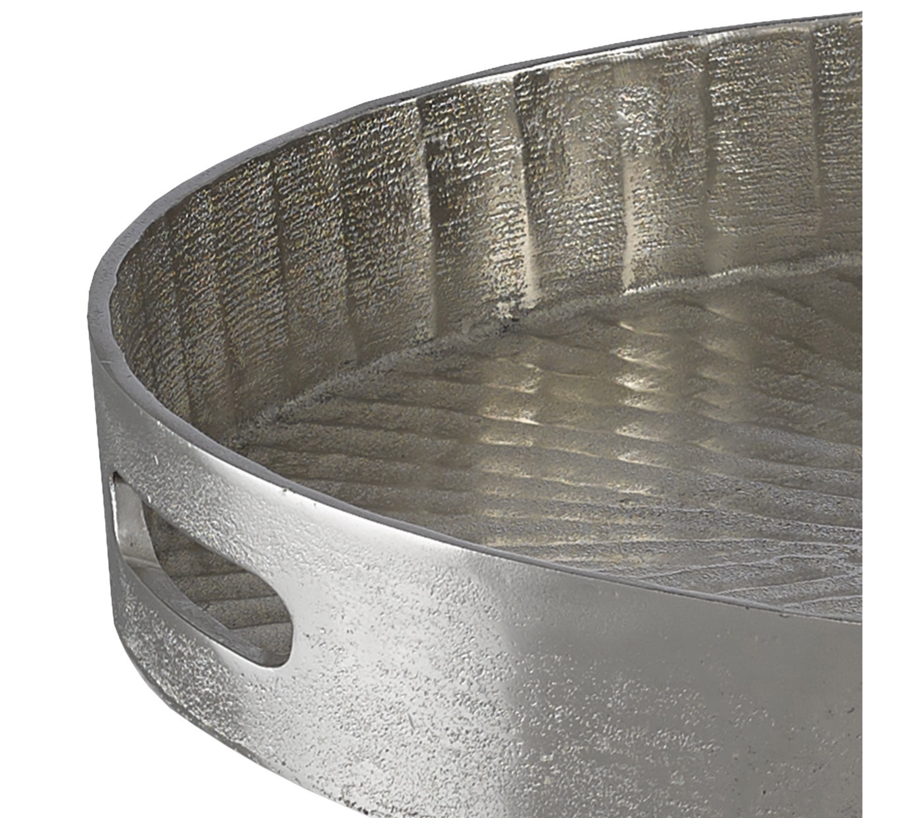 Luca Silver Small Tray H: 2.75" Dia: 14.5"