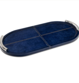 Hayes Leather Tray Oval  19.75"W x  10.75"D / navy