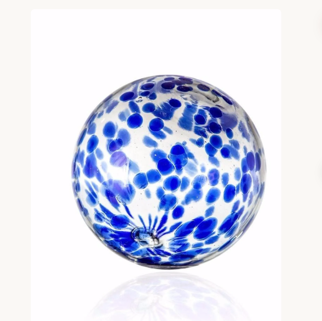 4.5" Sphere Clear w/Cobalt Spots