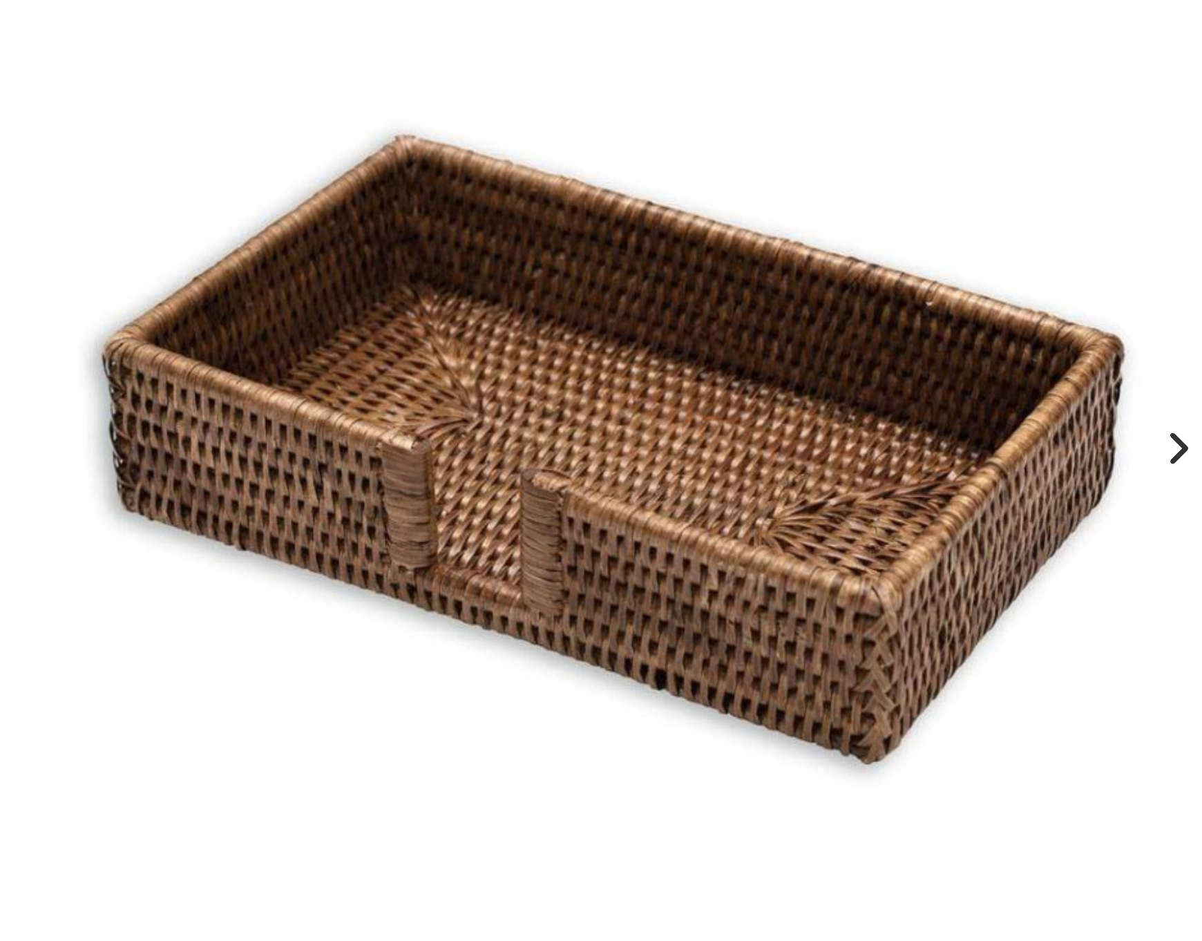 Rattan Guest Towel Napkin Holder in Dark Natural