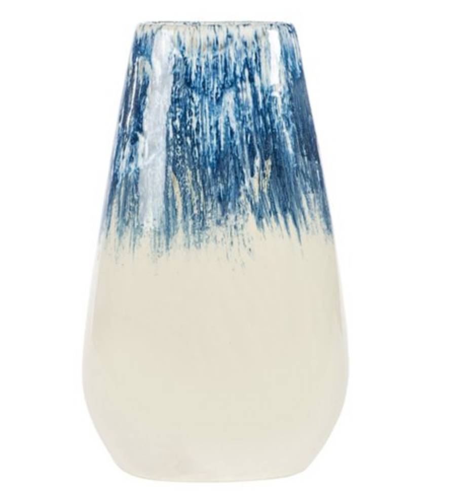 16" Large Blue Brush Vase