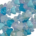 50pc Czech Glass Flower 6x8mm Serenity