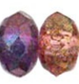 Picasso Jet 25 5x7mm Czech Glass Gemstone Donut Beads