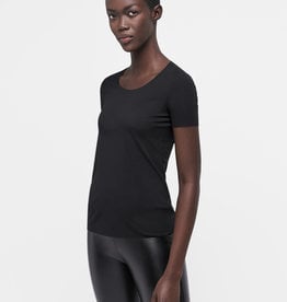 Wolford Women's High Shine Metallic-Ruched Scoop Neck Top