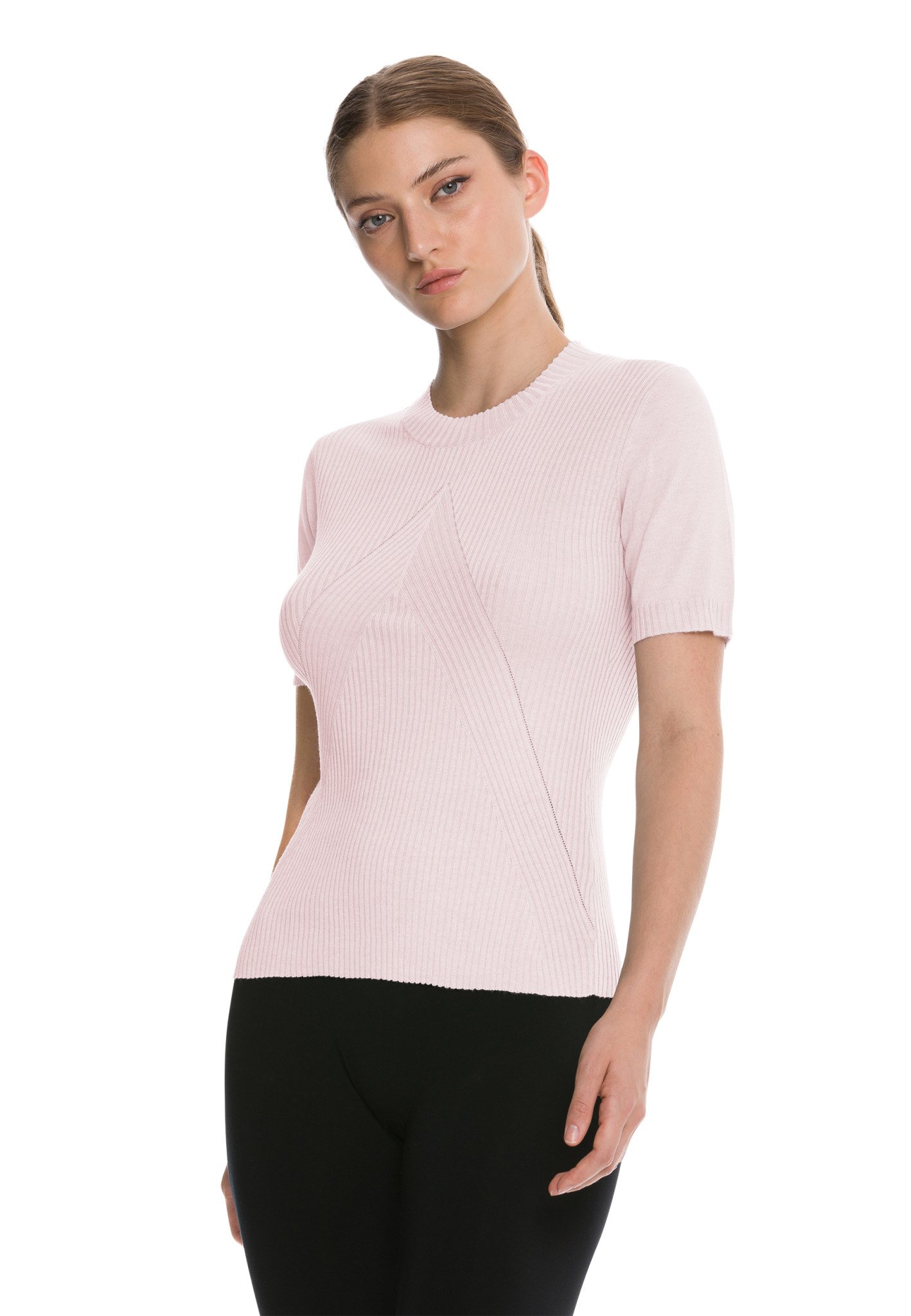 52917 Cashmere A Shape Top Long Sleeves