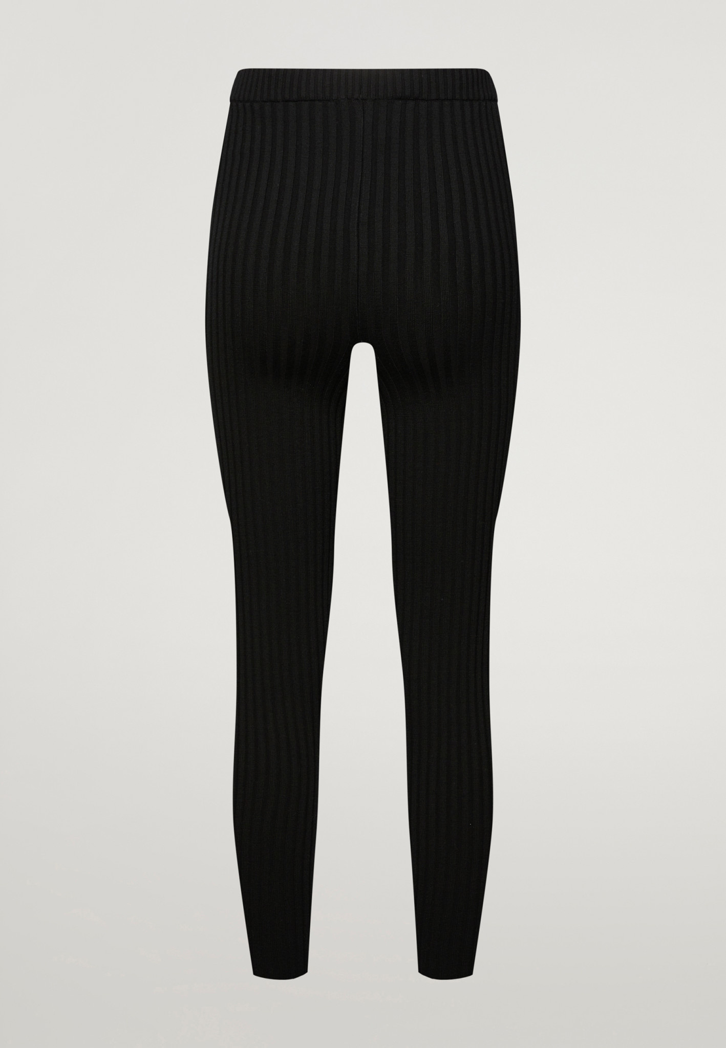 Black Ottoman Stitch Ribbed Leggings - Matalan