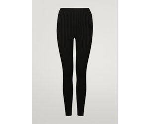 Bare Knitwear Woman Marin Rib Leggings - Black