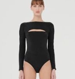 Bodysuit  White, Black, String, Long Sleeve, Lace - Wolford