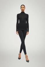 WOLFORD 53302 Aurora Rib Net Top Long Sleeves