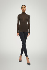 WOLFORD 53302 Aurora Rib Net Top Long Sleeves