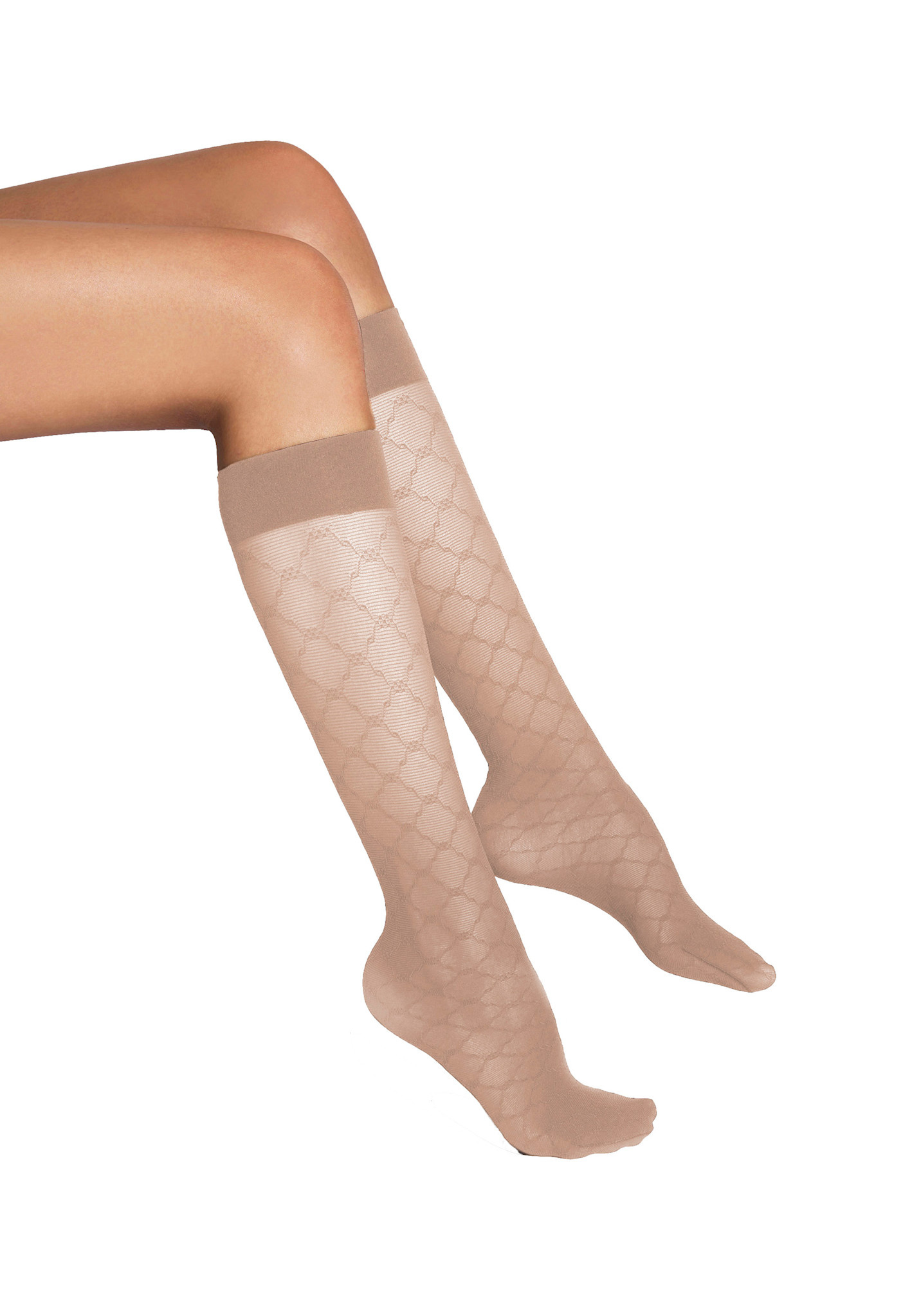 WOLFORD 34416 Sheer Pattern Knee-Highs