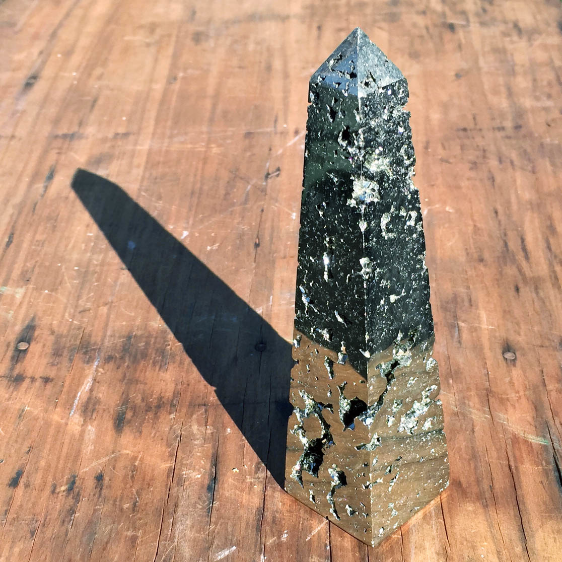 Iron Pyrite Obelisk 4-5"