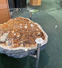 Citrine Geode Three-Legged Coffee Table (Brazil)