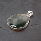 SS Moss Agate 30mm cabochon Pendant