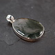 SS Moss Agate 30mm cabochon Pendant
