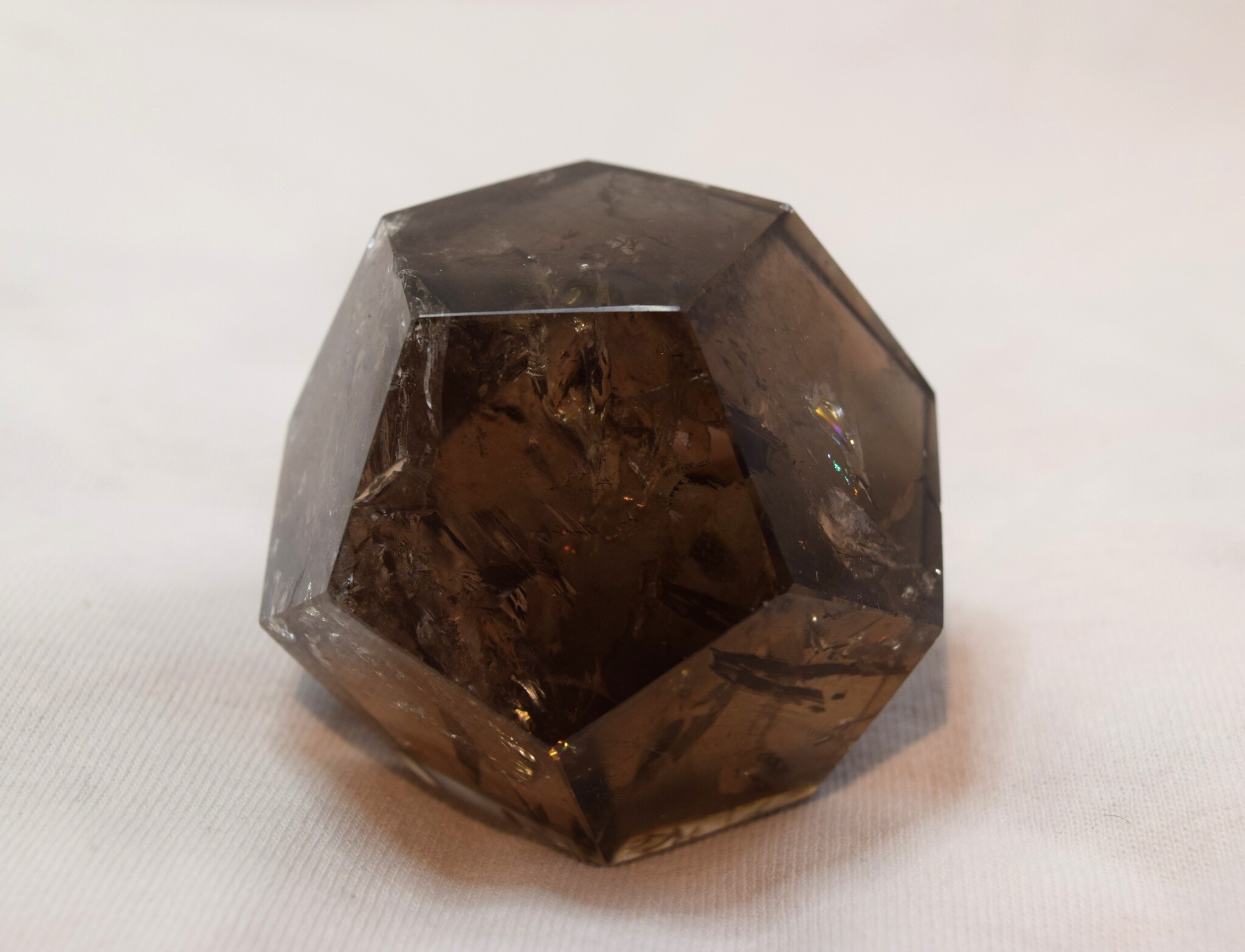 Smoky Quartz Polished Dodecahedron 2" 230g, Brazil