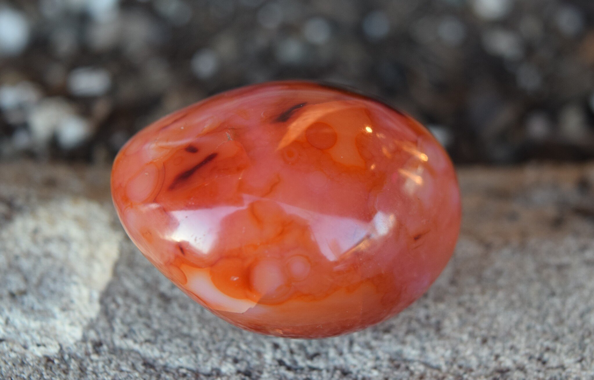 Carnelian Polished Palm Stone 2"