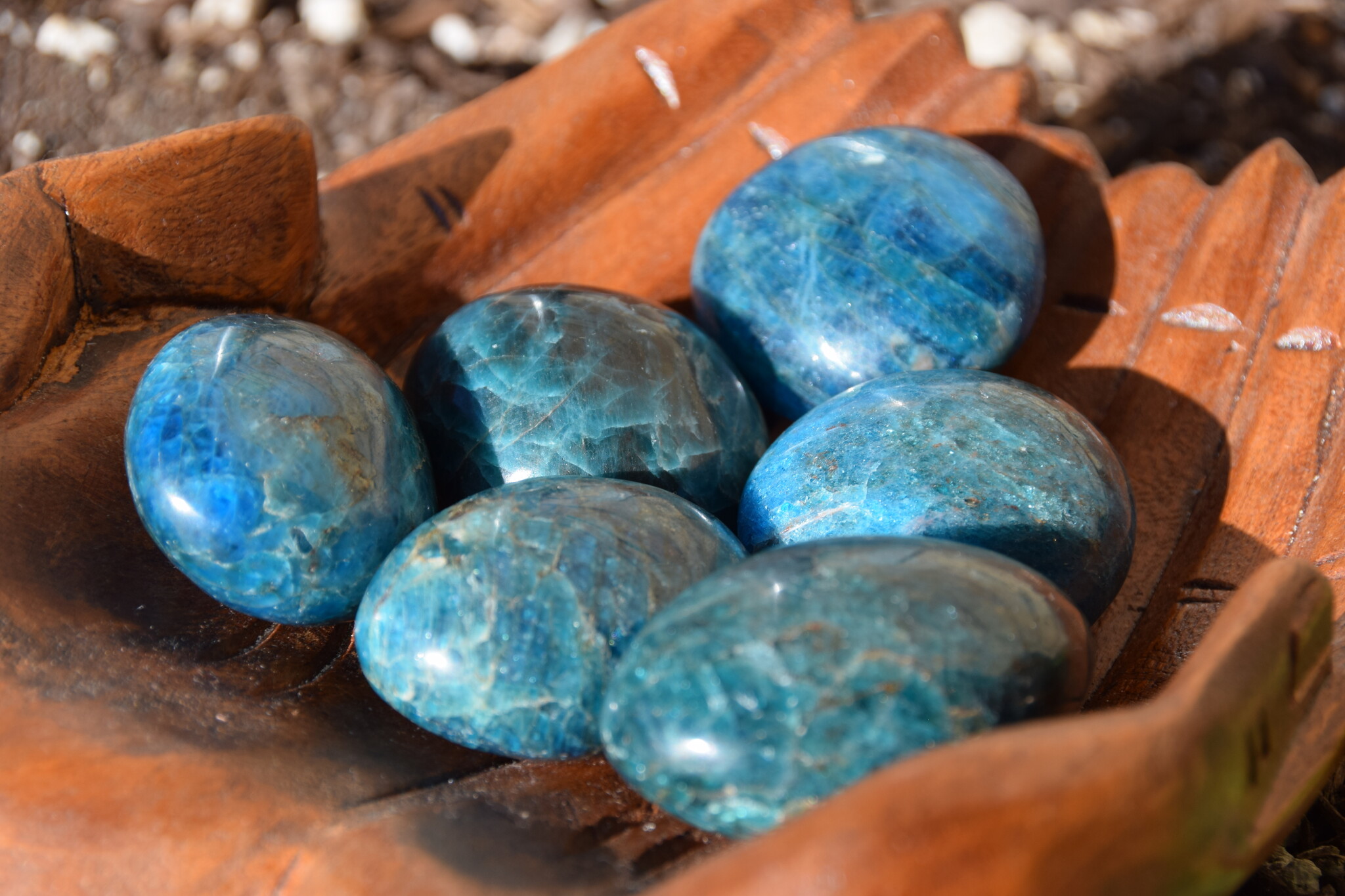 Blue Apatite Palm Stone (1-2") Madagascar