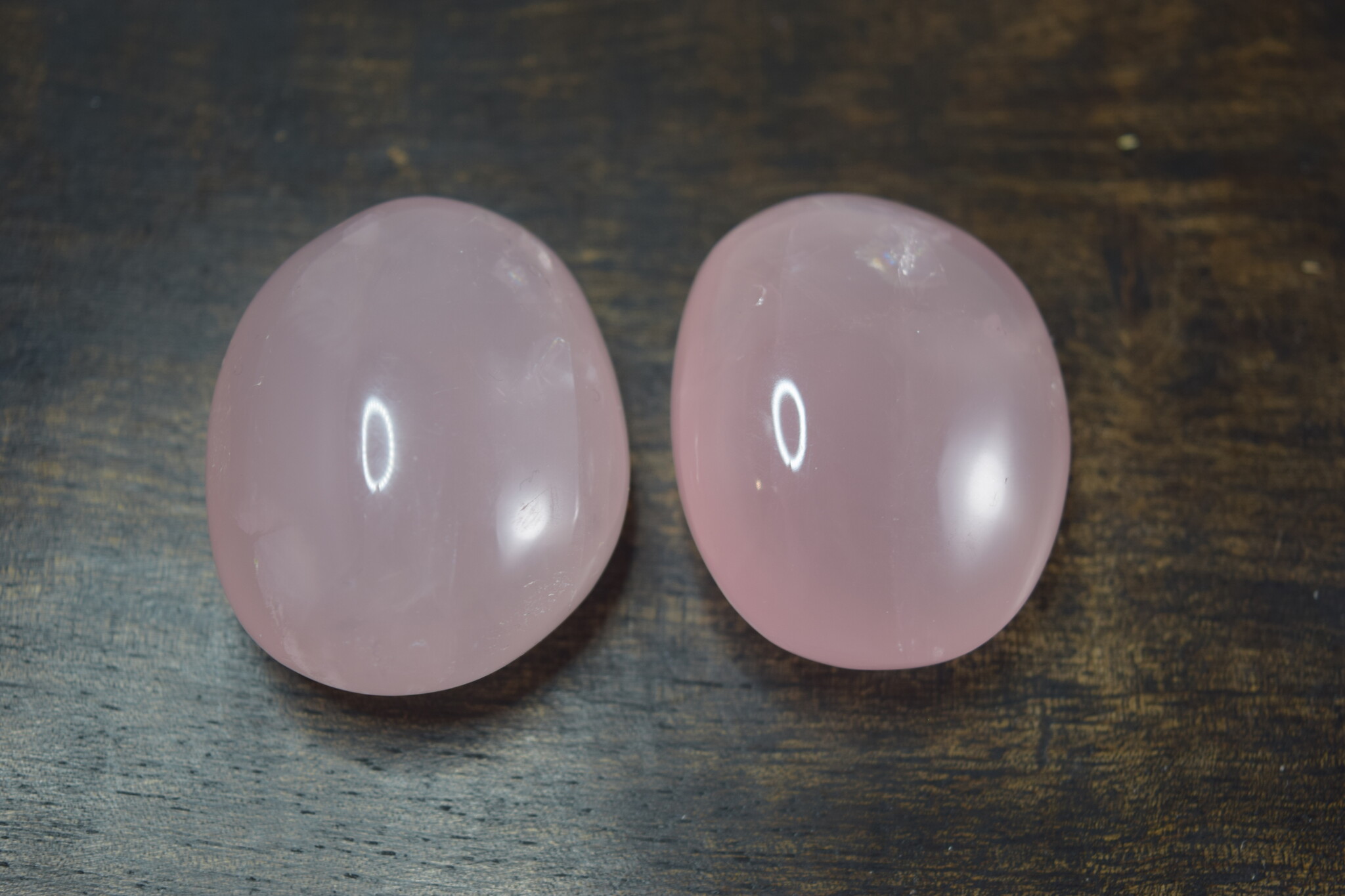 ETE 016 Rose Quartz Polished Palm Stone, Madagascar