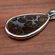 TWS 057 SS Sericho Pallasite Teardrop Slice 34mm Bezel-Set Open Back Pendant