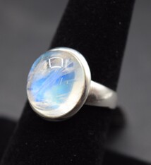 TWS Rainbow Moonstone Oval Ring Size 7.5