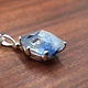 TWS SS Dumotierite Quartz Crystal 21mm Prong Set Pendant on 18" Chain