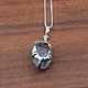 TWS SS Dumotierite Quartz Crystal 21mm Prong Set Pendant on 18" Chain