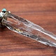 WEB: SS Laser Quartz Rough Point 60mm Silver Capped w/Six Turquoise Round Cab 3mm on Cap Pendant