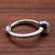STB 001 SS Rainbow Moonstone 7mm Oval, Bezel Set Textured Snake Band, Ring Size 7
