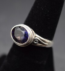BSK 018 Iolite Faceted Oval Ring Size 5