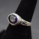 BSK 018 SS Iolite Faceted Oval 8mm x 10mm Ring Size 5